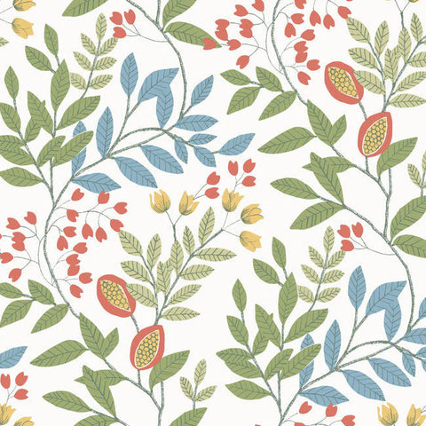 MN1841 Eden Retreat Multi White Wallpaper