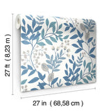 MN1842 Eden Retreat Blue White Glint Wallpaper