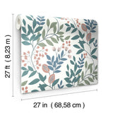 MN1843 Eden Retreat White Pink Teal Wallpaper