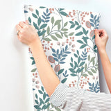 MN1843 Eden Retreat White Pink Teal Wallpaper