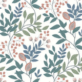 MN1843 Eden Retreat White Pink Teal Wallpaper