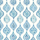 MN1850 Marketplace Motif White Blue Wallpaper