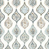 MN1854 Marketplace Motif White Neutral Blue Wallpaper