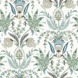 MN1910 Seaside Jacobean White Green Blue Wallpaper