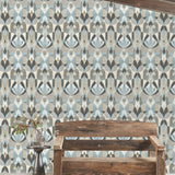 MN1921 Malta Neutral Blue Gold Wallpaper 