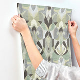 MN1922 Malta Glint Green Wallpaper