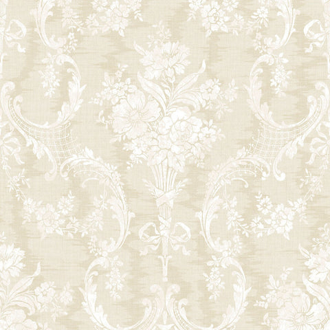 MV80001 Frame Bouquet Tan Ivory Wallpaper