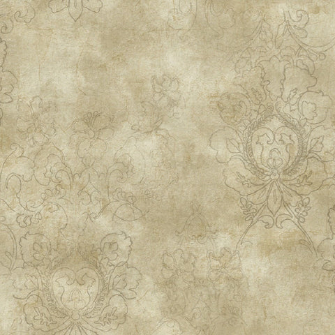 MV81107 Line Damask Matte Sand Greige Wallpaper