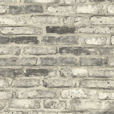 MV81407 Vintage Bricks Greige Ivory Wallpaper