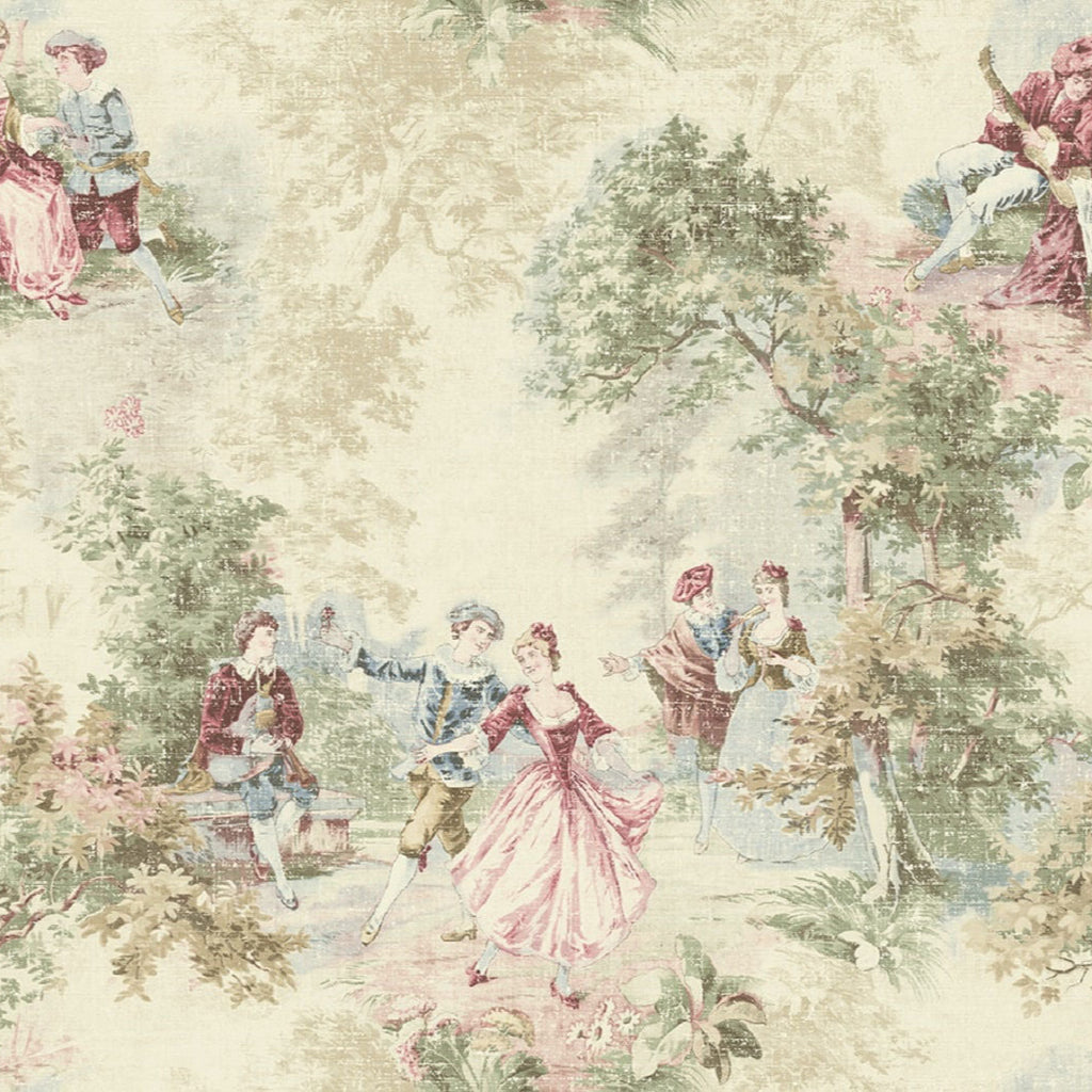 Pinterest Raspberry Toile MV82301 Vintage Toile Satin Taupe Raspberry Wallpaper – wallcoveringsmart