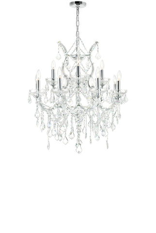 8311P30C-13 (Clear) Maria Theresa 13 Light Up Chandelier With Chrome Finish