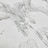 4044-38021-2 Matt off white green faux fabric Textured Zapata Tropical Jungle palms Wallpaper