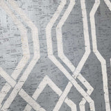 12405, LC7132 Modern Gray Graphite blue metallic white trellis lines natural cork wallpaper 3D