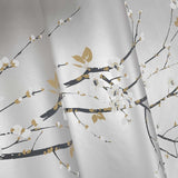 2927-81808 Monterey Silver metallic Mist Floral gray trees Branches white flowers Wallpaper