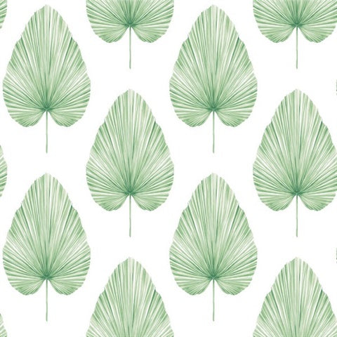 NG50146X Grande Large Leaf Paperweave Sea Green Wallpaper