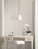 NT6104 Metallic Scallop Cream Wallpaper