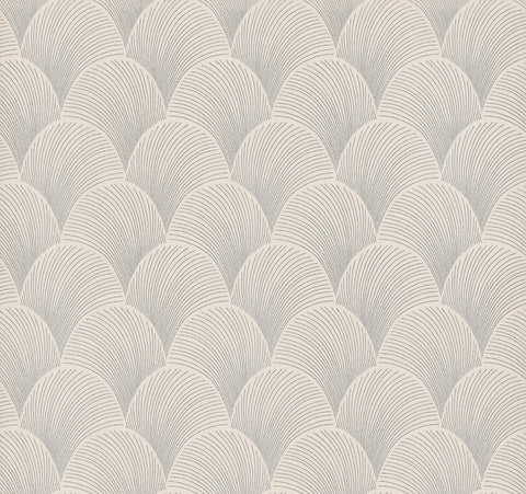 NT6104 Metallic Scallop Cream Wallpaper