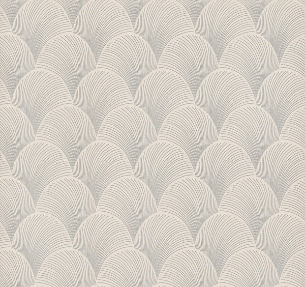NT6104 Metallic Scallop Cream Wallpaper – wallcoveringsmart