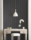 NT6105 Metallic Scallop Black Wallpaper