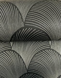 NT6105 Metallic Scallop Black Wallpaper