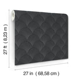 NT6105 Metallic Scallop Black Wallpaper