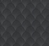 NT6105 Metallic Scallop Black Wallpaper