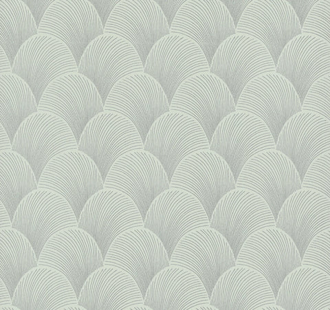 NT6106 Metallic Scallop Light Green Wallpaper 