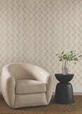 NT6107 Metallic Scallop Beige Wallpaper 