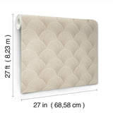 NT6107 Metallic Scallop Beige Wallpaper 