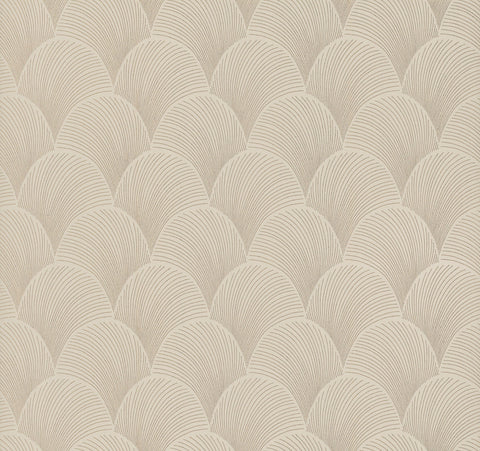 NT6107 Metallic Scallop Beige Wallpaper 