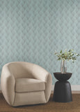 NT6108 Metallic Scallop Blue Pearl Wallpaper