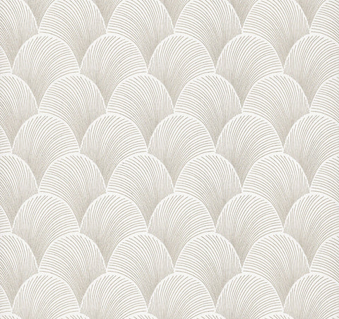  NT6109 Metallic Scallop White Wallpaper