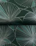 NT6111 Layered Lily Pads Deep Green Wallpaper