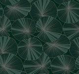 NT6111 Layered Lily Pads Deep Green Wallpaper