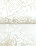 NT6112 Layered Lily Pads White Wallpaper