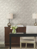 NT6114 Layered Lily Pads Grey Wallpaper