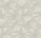 NT6114 Layered Lily Pads Grey Wallpaper