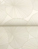 NT6115 Layered Lily Pads Cream Wallpaper