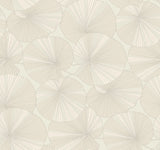 NT6115 Layered Lily Pads Cream Wallpaper