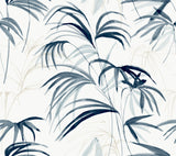 NT6122 Inky Palms Blue Wallpaper