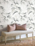 NT6123 Inky Palms Black Wallpaper