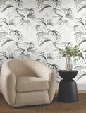 NT6123 Inky Palms Black Wallpaper