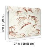 NT6124 Inky Palms Clay Wallpaper