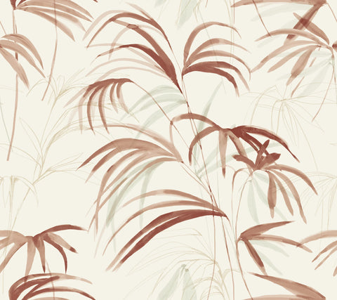 NT6124 Inky Palms Clay Wallpaper