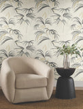 NT6125 Inky Palms Warm Neutral Wallpaper 