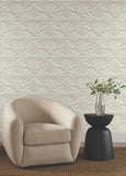 NT6128 Sculpted Fans Taupe Wallpaper