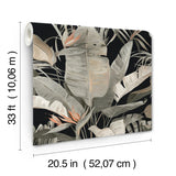 NT6135 Tropical Cabana Black Wallpaper 