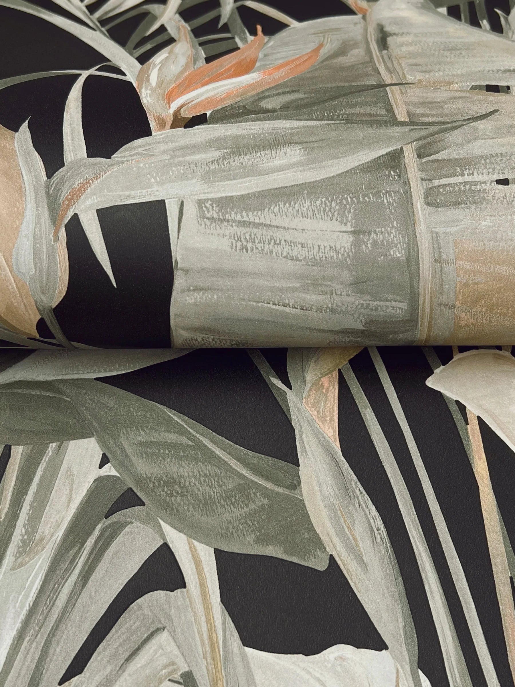 NT6135 Tropical Cabana Black Wallpaper – wallcoveringsmart