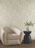 NT6144 Dicot Spa Leaf Beige Wallpaper