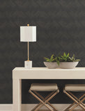 NT6192 Fine Line Geometric Black Wallpaper